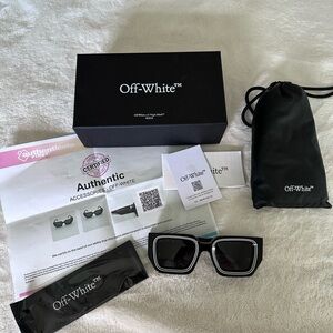 Off-White Black and White Square Sunglasses
